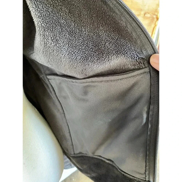 The North Face Fleece Jacket Women’s M Charcoal Hi Collar Full Zip Pockets - Picture 8 of 10